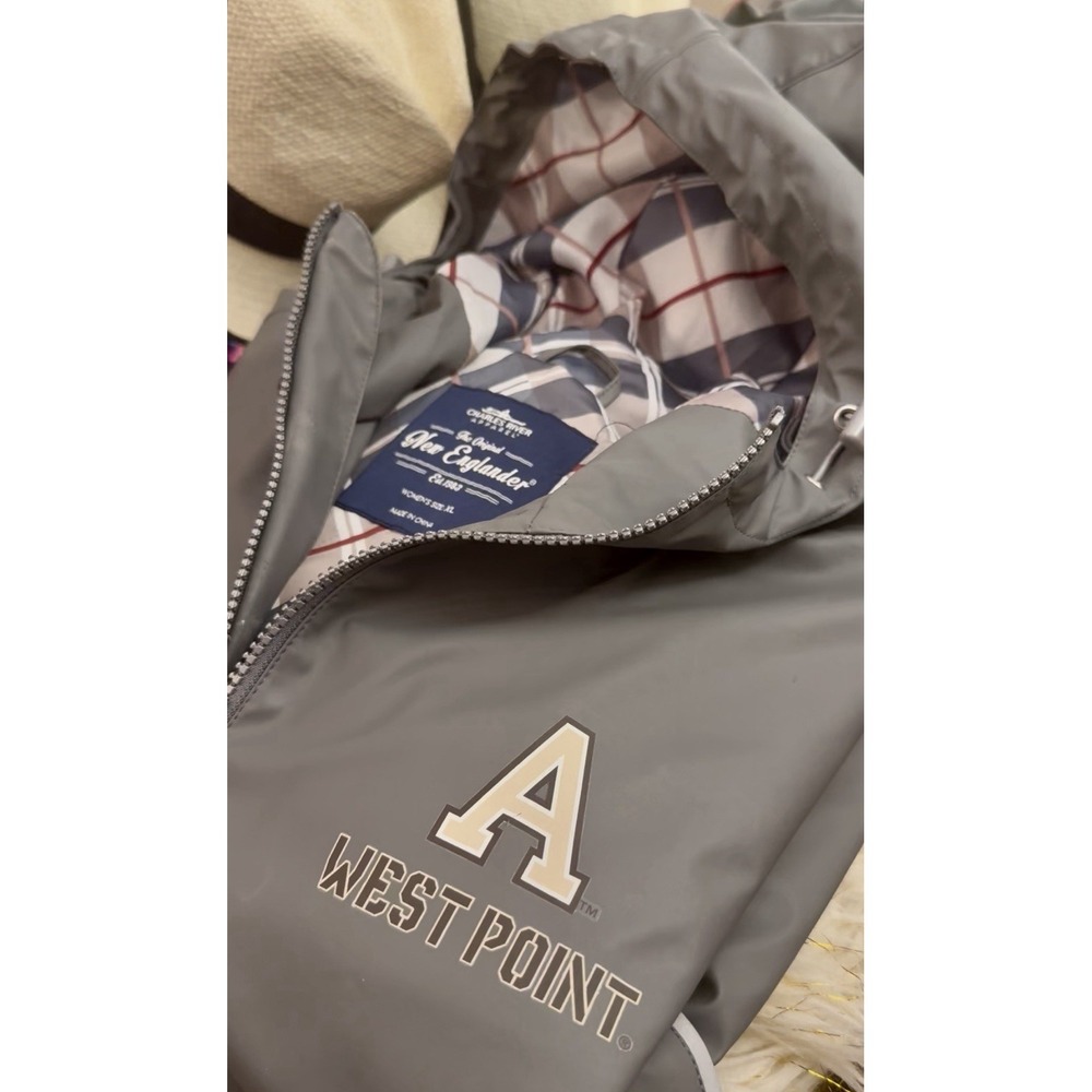 West Point Charles River  New Englander Women Grey Hood 1/4 Zip Jacket XL 24/32